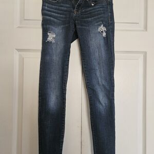 Aeropostale Dark Blue Distressed Skinny Jeans
